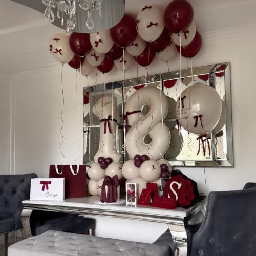 Burgundy White Balloon Arch Kit for Birthday Decor - Image 3