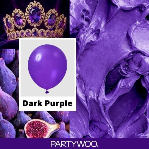 PartyWoo Dark Purple Balloons 140pcs Royal Purple Balloons Different Sizes - Image 2