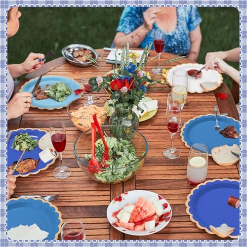 Mimorou 338 Pcs Blue Plates Napkins Cups Flatware Set - Image 6