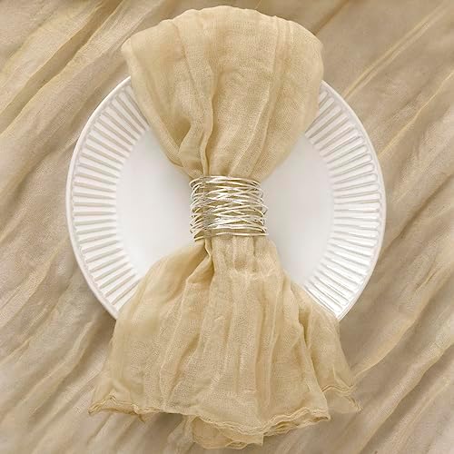 DeZerlor Champagne Washable Cheesecloth Napkins Set of 50 for Party - Image 2