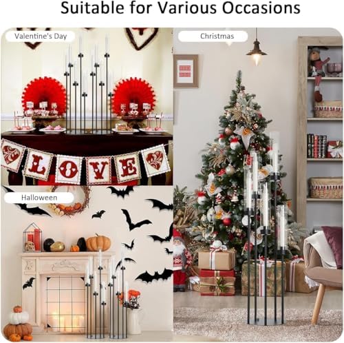 8Pcs 39.8'' Tall 5 Arm Black Candelabra Table Centerpiece for Wedding - Image 7