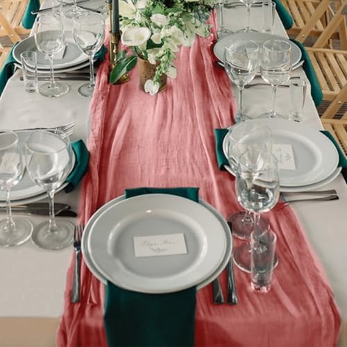 1 Pack Cheesecloth Table Runner 10Ft Christmas Gauze Boho Table Runners for Wedding Decor Bridal Shower Decorations Baby Shower Party(35" x 120") - Image 4