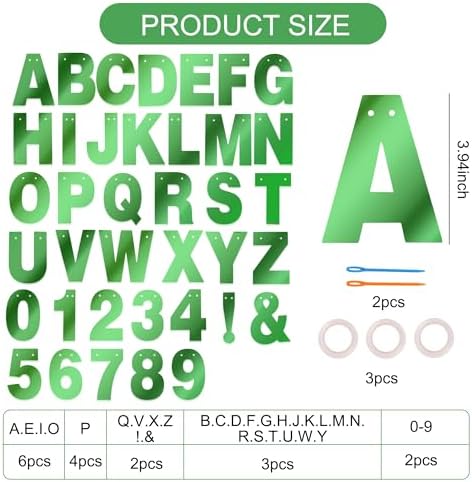BEISHIDA Double-sided Green 116PCS A-Z DIY Letter Custom Banner Party Decor - Image 2