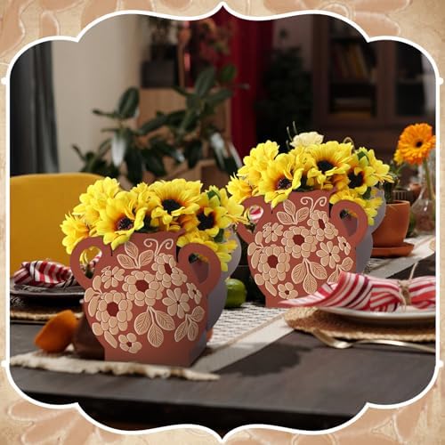 Jingmore 12 Pcs Cielito Lindo Fiesta Party Decoration, Brown Flower, Brown - Image 5