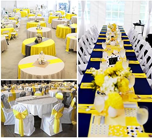 10-Pack Yellow 12 x 108 inches Long Premium Satin Table Runner - Image 6