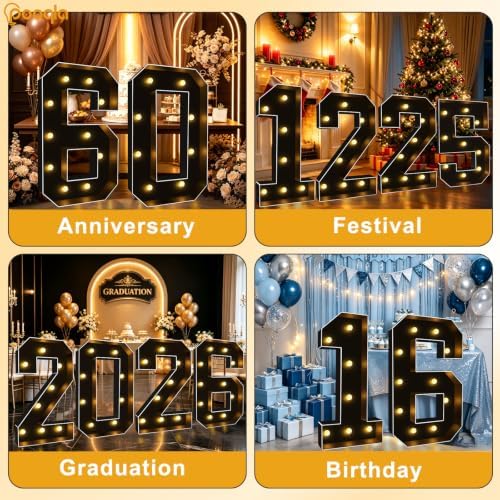 Pooqla 3FT Marquee Light Up Numbers 2 for 2nd 21st Birthday Decorations - Image 7