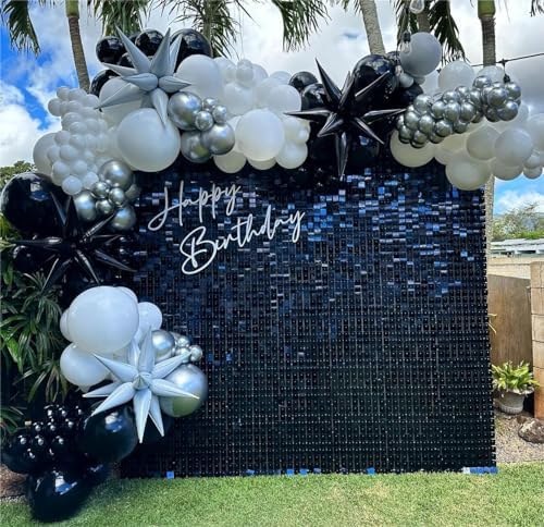 Shimmer Wall Backdrop Black 24Pcs Sequin Panels Decoration - Image 3