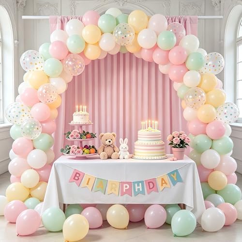 Dusty Rose Backdrop Curtains 30ftx10ft Wedding Polyester Photo Drapes - Image 2