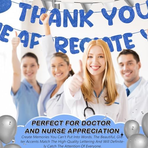 Fulmoon Pre Strung Thank You We Appreciate You Banner, Navy Blue - Image 5