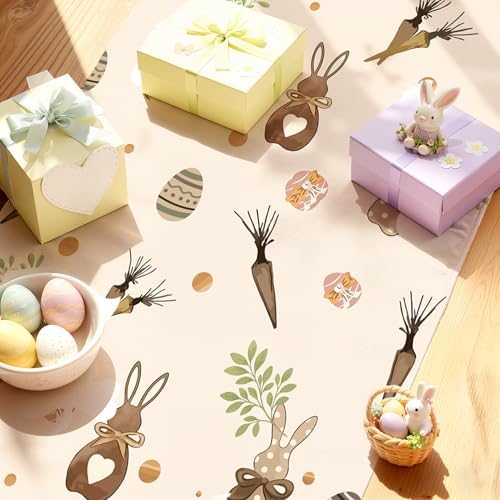 OHOME Easter Decorations - Bunny Egg Table Runner | Easter Party Decorations Favors Supplies for Table Decor Backdrop Banner Indoor Outdoor Home - Image 4