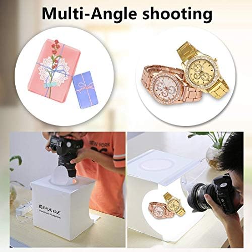 PULUZ Light Box Mini Photo Studio, 72 Pcs LED Lights with Adjustable White/Warm/Soft Lighting, 6-Color Backdrops, Portable Photography Lightbox for Small Product Display - Image 4