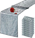 10 Packs 12 x 72 inches Black Silver Sequin Table Runner by VHH