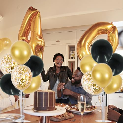 TONIFUL 4 Set Black Metallic Yellow Balloon Stand Centerpieces for Table - Image 4