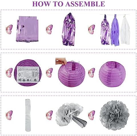 72Pcs Lavender Purple Birthday Party Decorations for Girls Women - Image 4