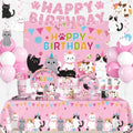 214Pcs Cat Birthday Decorations Tableware Set, 25 Serves by Yingoto