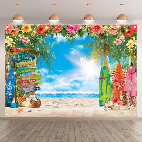 7x5ft Summer Hawaiian Beach Photography Tropical Luau Backdrop by YCUCUEIBACKDROP