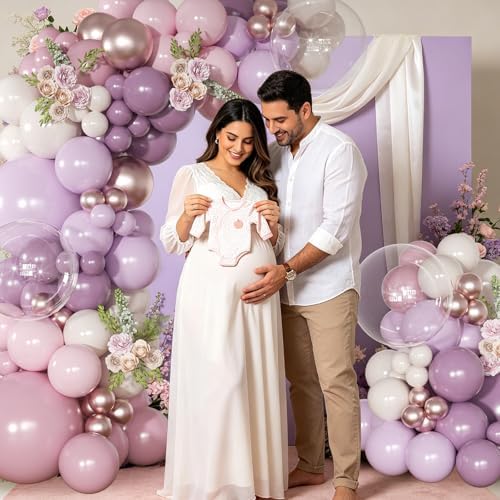 Dusty Purple Balloon Arch Kit Pink and Lavender Balloon Garland - Image 5