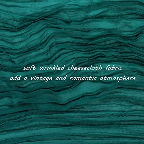 35x120 Inch Dark Teal Cheesecloth Table Runner Boho Wedding Party Decor - Image 3