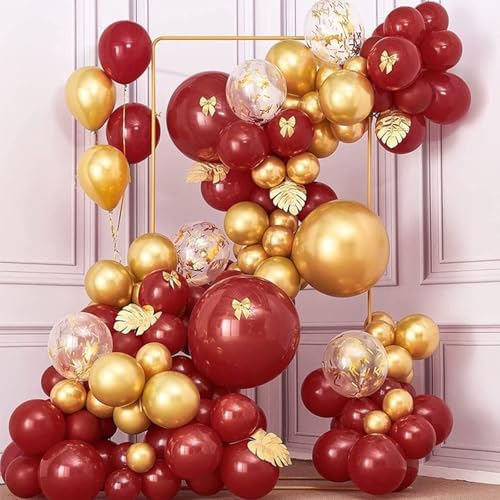 PartyWoo Red and Gold Balloon Arch Kit 140pcs Different Sizes - Image 5