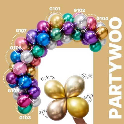 PartyWoo Metallic Balloons 66pcs 12 Inch Metallic Multicolor Balloons - Image 3