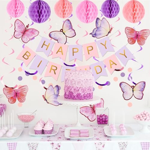 meowtastic Birthday Decorations Happy Birthday Banner with Honeycomb Balls - Image 2