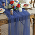 Artoid Mode Navy Blue Gauze Table Runner 120 Inch 10FT, Seasonal Sheer Kitchen Dining Holiday Wedding Birthday Baby Shower Table Decor for Home Party by ArtoidMode