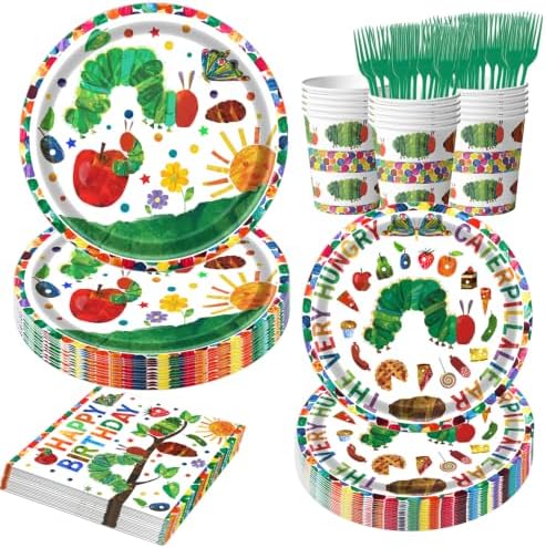 150pcs Hungry Caterpillar Party Supplies Butterfly Party Tableware 30 Guest by Unknown