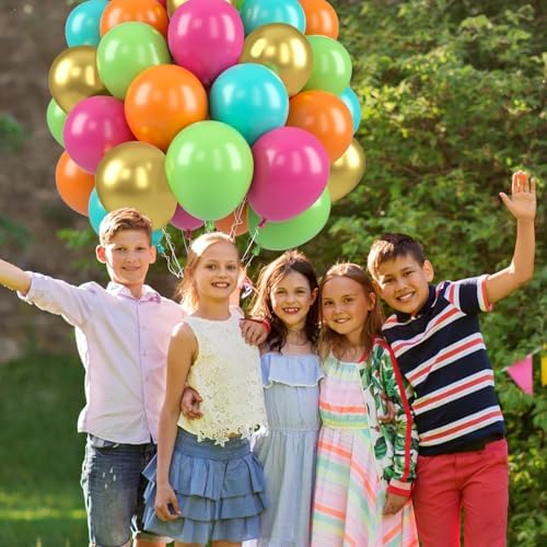 Paready Tropical Balloons, 50 Pcs Rainbow Summer Hawaiian Party Decorations - Image 4