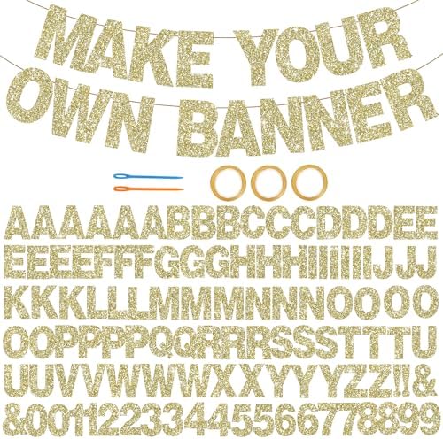 BEISHIDA Glitter Champagne 116 PCS A-Z DIY Letter Custom Banner Party Decor by Beishida