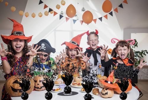 FUBININA 6 Pack Halloween Table Centerpieces Party Table Decoration Metallic Foil Spray Centerpiece Star Black Decor Indoor for Birthday Wedding Anniversary Graduation Holiday Party Supplies - Image 6