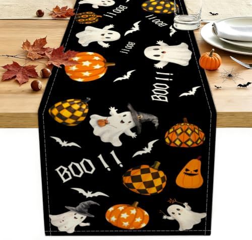 Halloween Ghost Pumpkin Table Runner for Table Decoration 13x72 Inches by Unknown