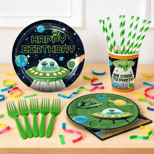 Xynic 205pcs Alien Birthday Decorations Complete Party Set, for 25 Guests - Image 5