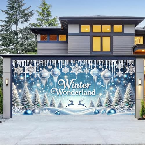 HOMETITUTE Winter Landscape Garage Door Cover Banner 13x6ft Polyester - Image 6