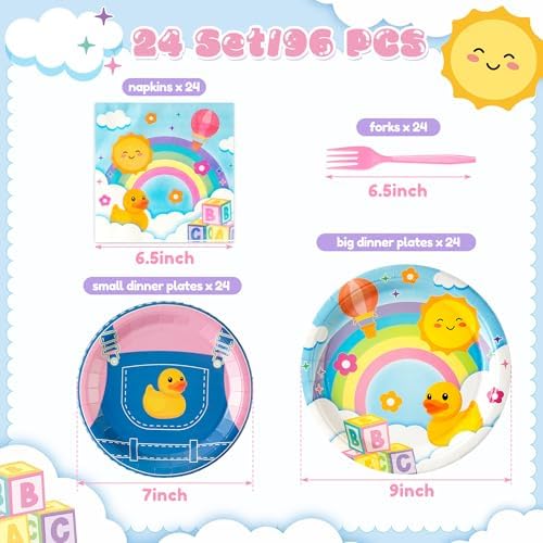 GaofanWai English Teacher Plates and Napkin - 96PCS Cartoon Teacher Tableware for Girls, Happy Birthday Party Decoration Dinnerware Set Paper Napkin Fork for Cartoon Teacher Fans Baby Shower 24 Guests - Image 2