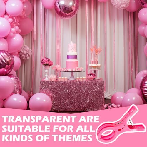 LemonRoad 10 Pack Large Balloon Arch Clips Spring Clamp for Backdrop, Pink - Image 6