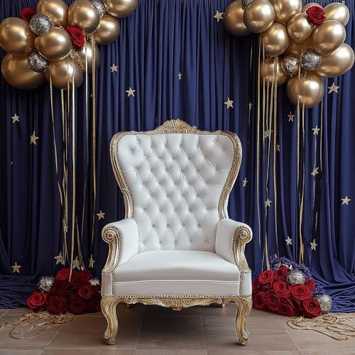 10x10FT Navy Blue Backdrop Curtains for Wedding Parties, Wrinkle Free Photo Backdrop Curtains for Wedding Birthday Party Baby Shower, Fabric Drape with Rod Pockets 5ft x 10ft, 2 Panels - Image 7