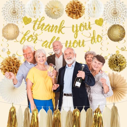 Roetyce We Appreciate You Party Decorations Men Women Gold - Image 3