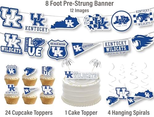 University Kentucky Party Decorations Wildcats Birthday Graduation 42 Pc - Image 3