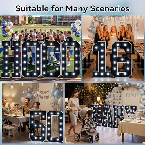 Ledido 4FT Black Marquee Light Up Numbers 7 for 7th 70th Birthday Decor - Image 7