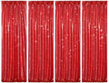 PartyDelight Red Sequin Backdrop Curtains 2x8ft 4 Panels by PartyDelight