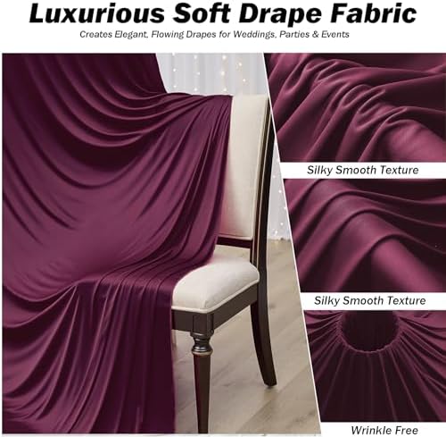 20x12 ft Burgundy Backdrop Curtains for Weddings, Birthdays and Photos - Image 4