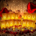 Will You Marry Me ? Light Up Letters, Include Light up Letters, with Tea Lights Candles, Latex Balloons, Aluminum Balloons and Rose Petals, Anniversary and Valentines' Day Decorations for Women by Peledic