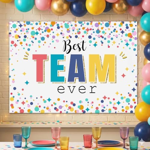Best Team Ever Backdrop Office Decor 7x5 Ft - Image 2