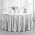 Pufogu 120" Round Silver Sequin Tablecloth Glitter Silver Table Cloths for Birthday Wedding Bridal Baby Shower Party Decorations by Pufogu