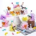 Weysat 27 Pcs Dog Cake Topper with Party Hats Pom Poms Animal Figures by Weysat
