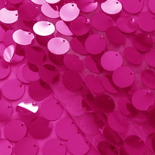 Pufogu 12 x 108 Inch Sequin Table Runner,Fuchsia Glitter Premium Big Sequin Table Runner, Rectangle Table Runners for Halloween, Christmas, Wedding Party, Birthday Party, Banquet Decor (1 Pack). - Image 4