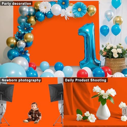 Orange Photography Backdrop for Photoshoot, Fabric, 10x10 FT - Image 5