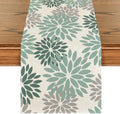 Artoid Mode Light Green Dahlia Floral Pinnata Spring Table Runner, Seasonal Kitchen Dining Table Decoration for Home Party Decor 13x90 Inch by ArtoidMode
