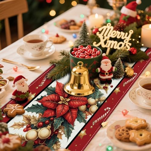 Winter Table Runner, Seasonal Christmas Kitchen Table Decoration, Suitable for WinterChristmas Family Gathering Indoor 13x72 inches (13x72 inches, Three Christmas Trees) - Image 6