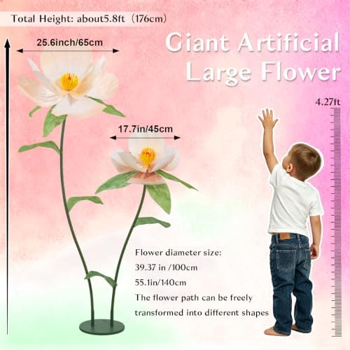 Giant Paper Flowers for Wall Decor 69 Inch - Image 6